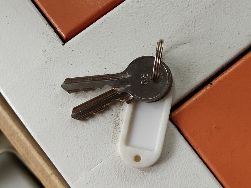 Photo of corridor fuse box keys