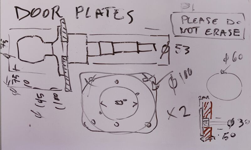 Drawing of door plates
