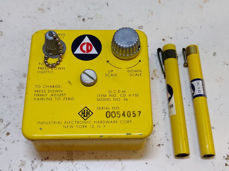 Photo of dosimeters and station