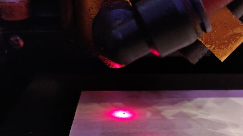 Photo of laser in focus